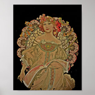 Poster Femme de champagne en noir