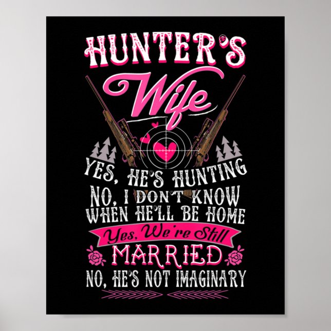 Poster Femme de chasseur Oui Il chasse un don de cerf pou (Devant)