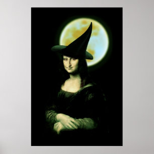 Poster Femme de cuisine Mona Lisa Halloween