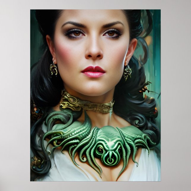Poster femme de déesse cthulhu (Devant)