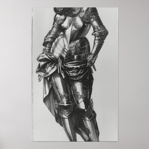 Poster Femme de la Renaissance en Draperie et en Plaque A