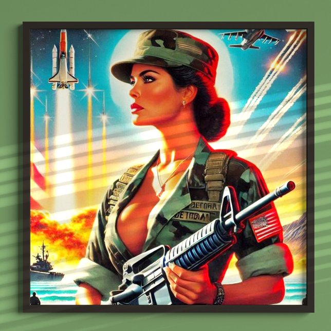 Poster Femme de l'armée vintage (Créateur téléchargé)