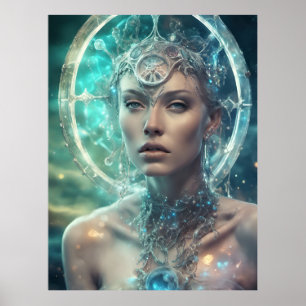 Poster Femme de l'espace Belle Scifi