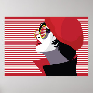Poster Femme de mode dans style pop art.