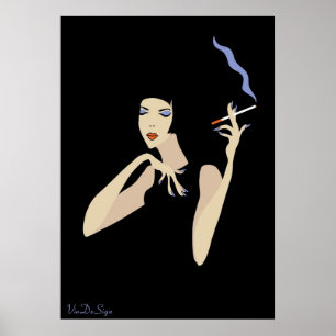 Poster Femme de tabagisme