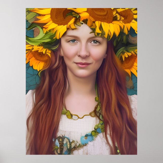 Poster Femme de tournesol (Devant)