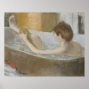 Poster Femme d'Edgar Degas   à son Bath, épongeant sa