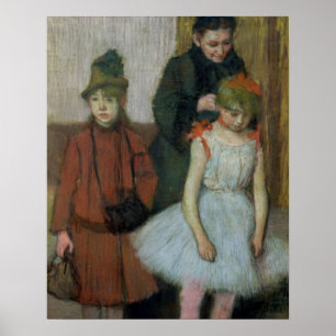Poster Femme d'Edgar Degas   avec deux petites filles