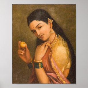 Poster Femme Détenant Un Fruit Par Raja Ravi Varma