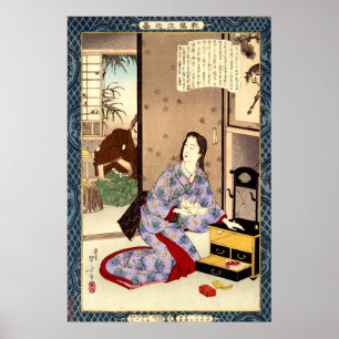Poster Femme dévouée Chiyo Mizuno Toshikata 1902