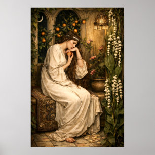 Poster Femme du jardin nocturne