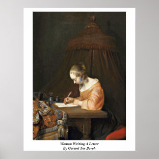 Poster Femme Écrivant Une Lettre De Gerard Ter Borch (Ii)