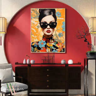 Poster Femme en couleur gras Imprimer l'art maximaliste