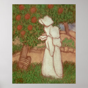 Poster Femme en robe blanche, 1896