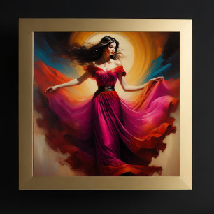 Poster Femme en robe rouge
