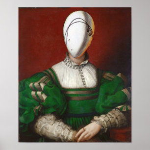 Poster FEMME EN ROBE VERTE Mode Costume théâtral