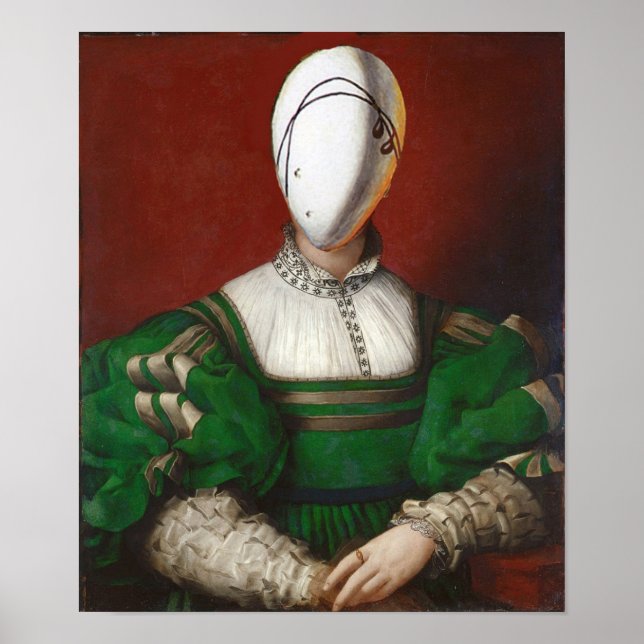 Poster FEMME EN ROBE VERTE Mode Costume théâtral (Devant)