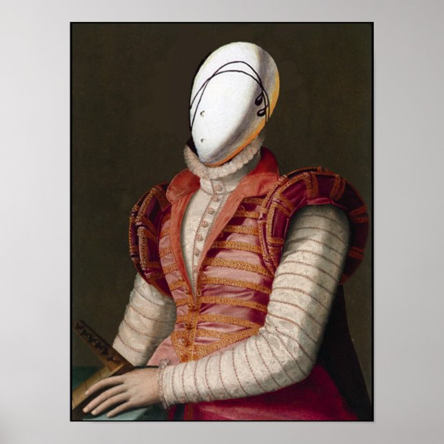 Poster FEMME EN ROSE ROBE Mode Costume théâtral (Devant)