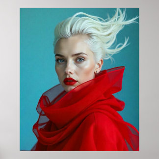 POSTER FEMME EN ROUGE