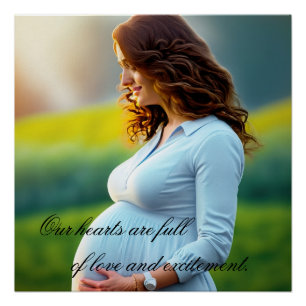 Poster Femme enceinte Floral Minimaliste Art Nursery Lit