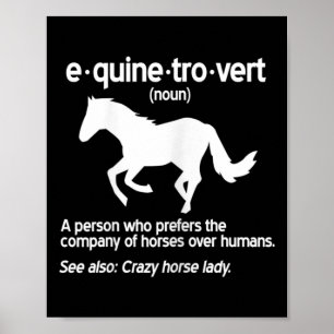 Poster Femme Equinetrovert Définition Cheval Equin Lady