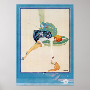 Poster Femme et chat, Chéri Hérouard