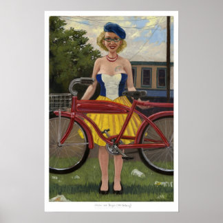 Poster Femme et vélo (Après De Kooning)