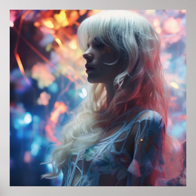 Poster Femme éthérée dans la nature (Devant)