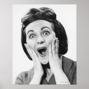 Poster Femme faisant le visage