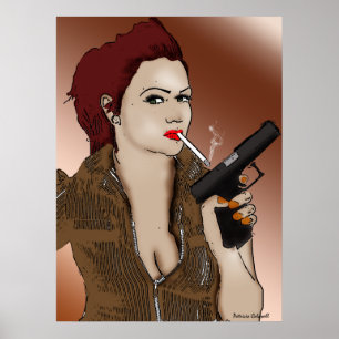 Poster Femme Fatale - Fumer et Armes à feu