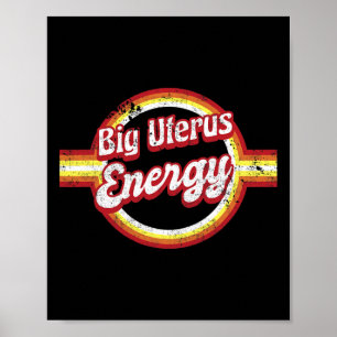 Poster Femme féministe Uterus Energy Retro