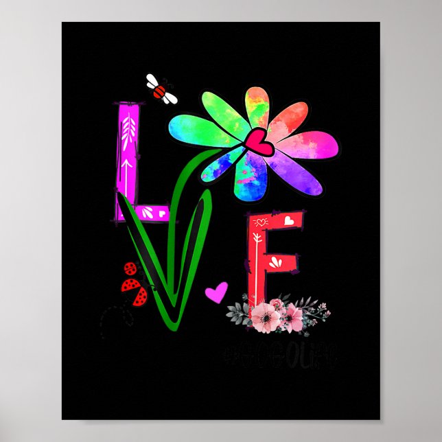 Poster Femme Femme Love Gogo Life Fleur marguerite mignon (Devant)