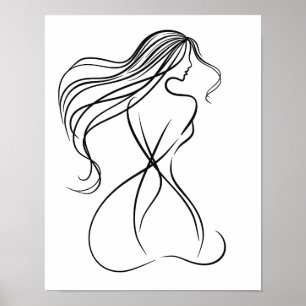 Poster "Femme Figure Noir et Blanc Art