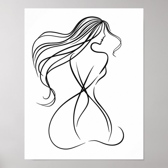 Poster "Femme Figure Noir et Blanc Art (Devant)
