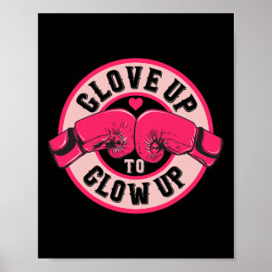 Poster Femme Fille Gant Jusqu'à Briller Dames Boxe Ou Ki