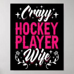 Poster Femme folle de joueur de hockey Champ de hockey su