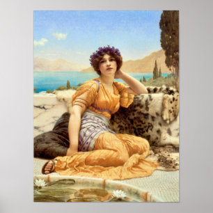 Poster Femme géniale à Orange par John William Godward