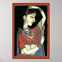 Femme indienne vintage, Art Mughal