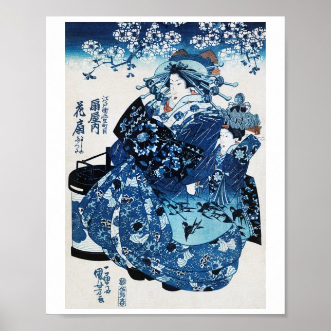 Poster Femme japonaise Geisya, Kuniyoshi, Ukiyo-e (Devant)