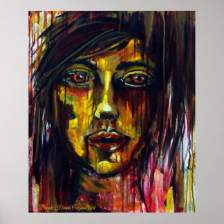 Poster Femme jaune