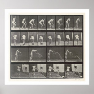 Poster Femme jetant un seau d'eau, plaque 401 de '