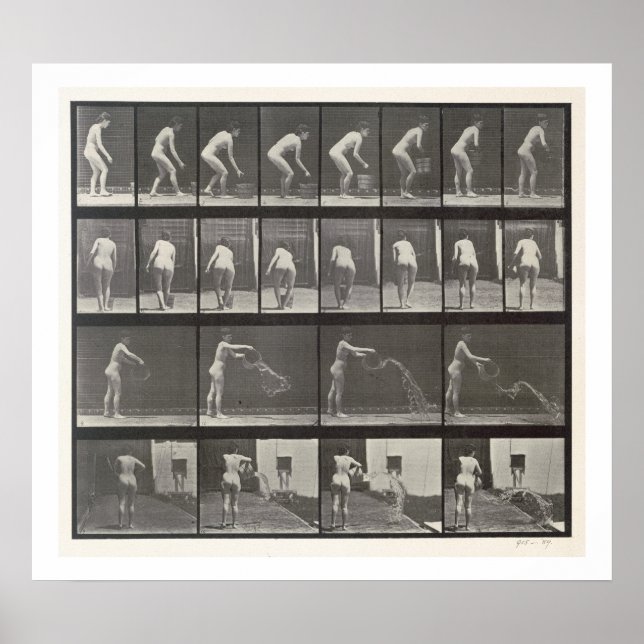 Poster Femme jetant un seau d'eau, plaque 401 de ' (Devant)