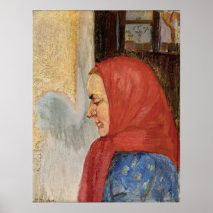 Poster Femme jeune Skagen en rouge