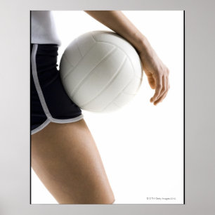 Poster femme jouant au volleyball