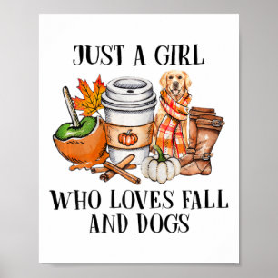 Poster Femme Juste Une Fille Qui Aime Tomber Et Chiens Cu