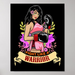 Poster Femme latine autonome Boxe Kickboxing Fille Fitnes