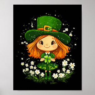Poster Femme Leprechaun Shamrock filles Jour de la Saint 