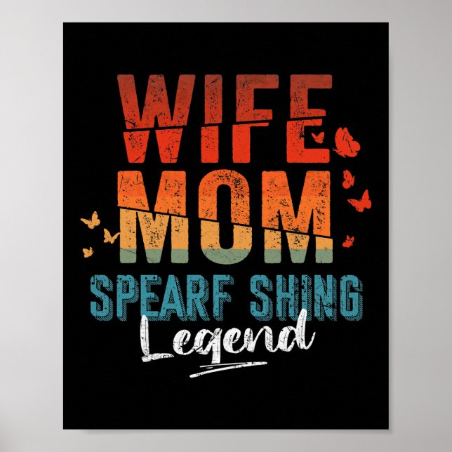 Poster Femme Maman Pêcheur Légende Fête des Mères Rétro (Devant)