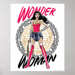 Poster Femme Merveilleuse Avec Emblème Tribal Grec