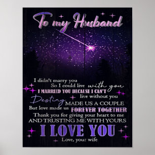 Poster Femme mignonne À Mon Mari Cadeau Cadeau familial